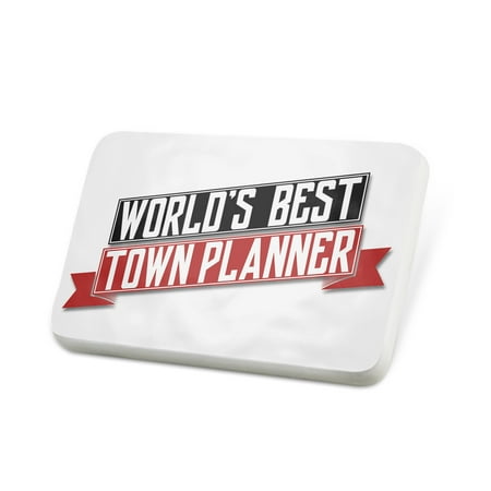 Porcelein Pin Worlds Best Town Planner Lapel Badge –