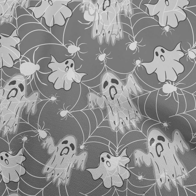 oneOone Viscose Chiffon Gray Fabric Halloween Sewing Material Print Fabric By The Yard 42 Inch Wide