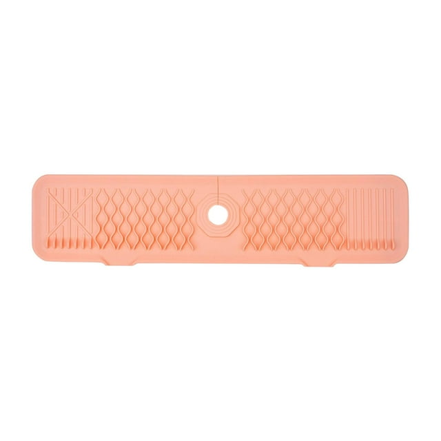 Tapete de silicona para grifo de baño, protector de fregadero de 24 pulgadas de largo, impermeable Rosado