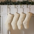 thumbnail image 5 of Lovskoo 2024 Indoor Christmas Decorations Stockings Low Cut Christmas Splicing Stocking Wool Pendant Christmas Gift Bag Socks Trendy Casual Combed Cotton Socks White-B, 5 of 7