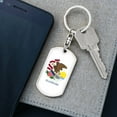 thumbnail image 5 of Illinois State Flag Keychain Dog Tag Stainless Steel or 18k Gold, 5 of 16