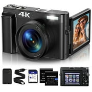 Vlogging Camera 4K Digital Camera for Photography Autofocus 16X Digital Zoom 48MP Video Cameras for YouTube with 32GB Card
