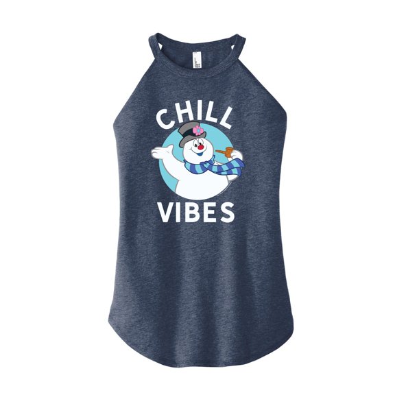 Frosty The Snowman - Christmas - Chill Vibes - Juniors High Neck Tank Top