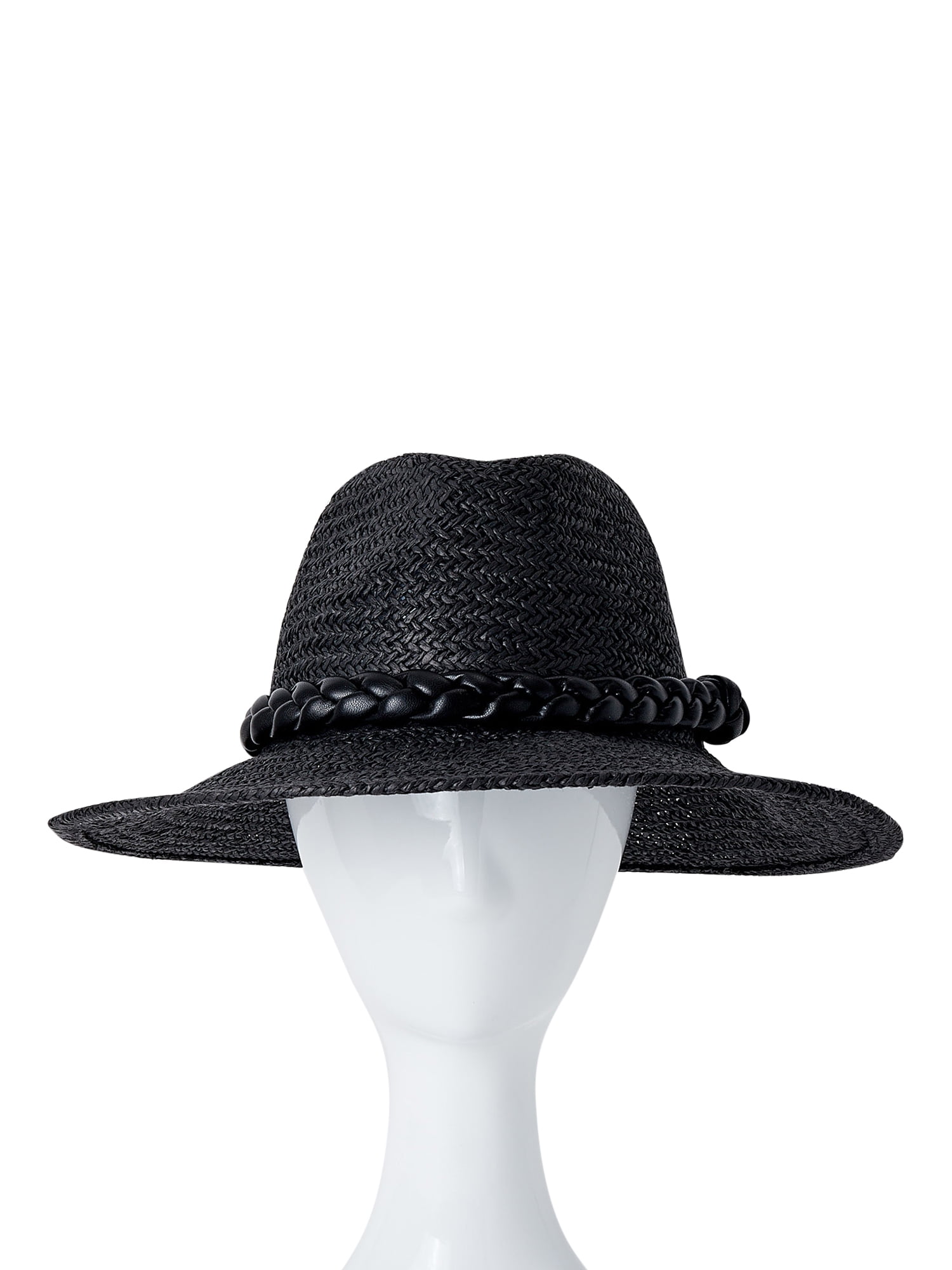 Madden NYC Women's Juniors Straw Fedora with Braided Band