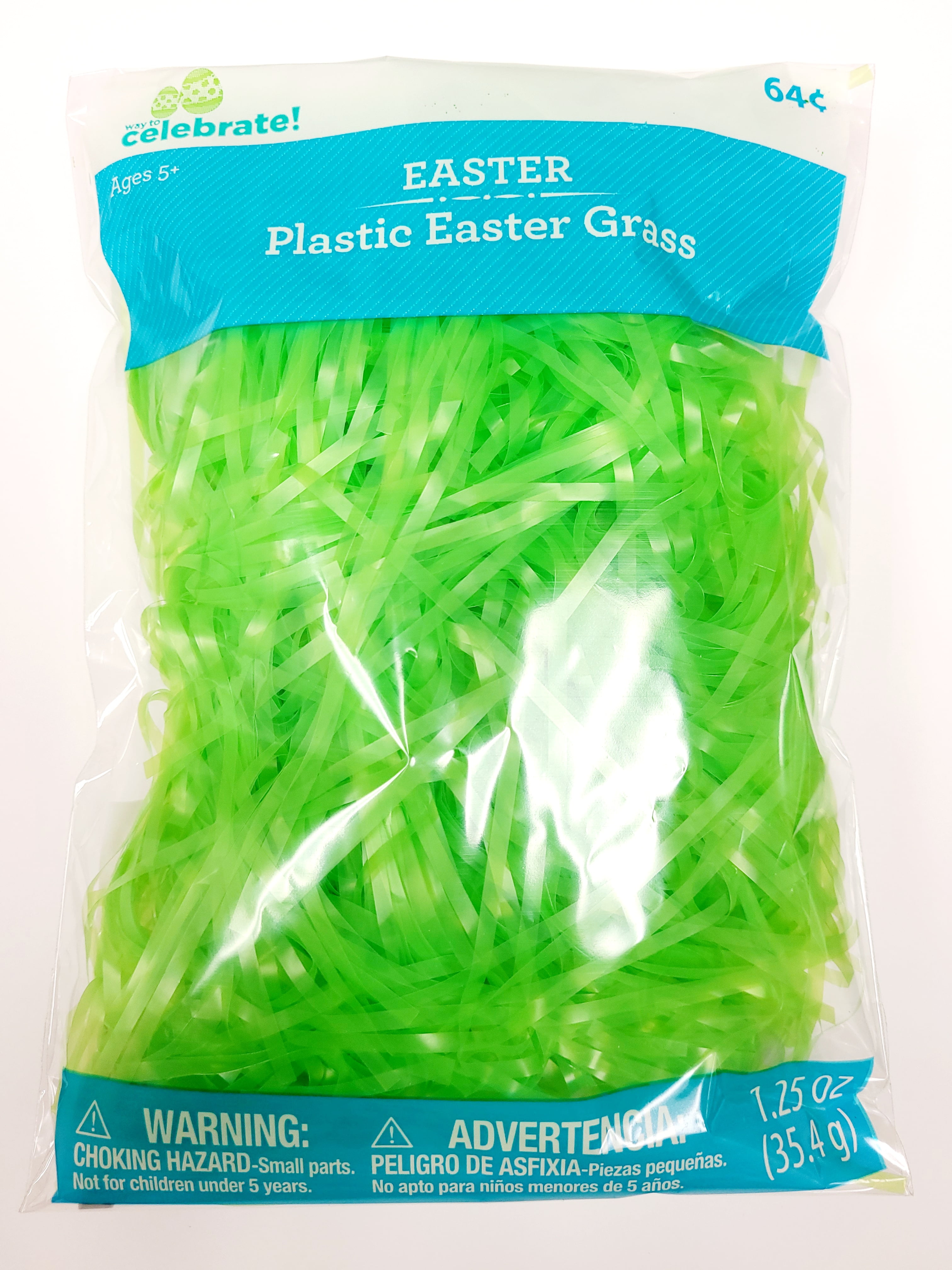 Way to Celebrate! Green Plastic Easter Grass, 1.25 oz