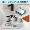thumbnail image 3 of soap dish，bar shower soap holder for shower wall，shower soap dish kitchen soap tray，Silicone, white two-pack, 3 of 5