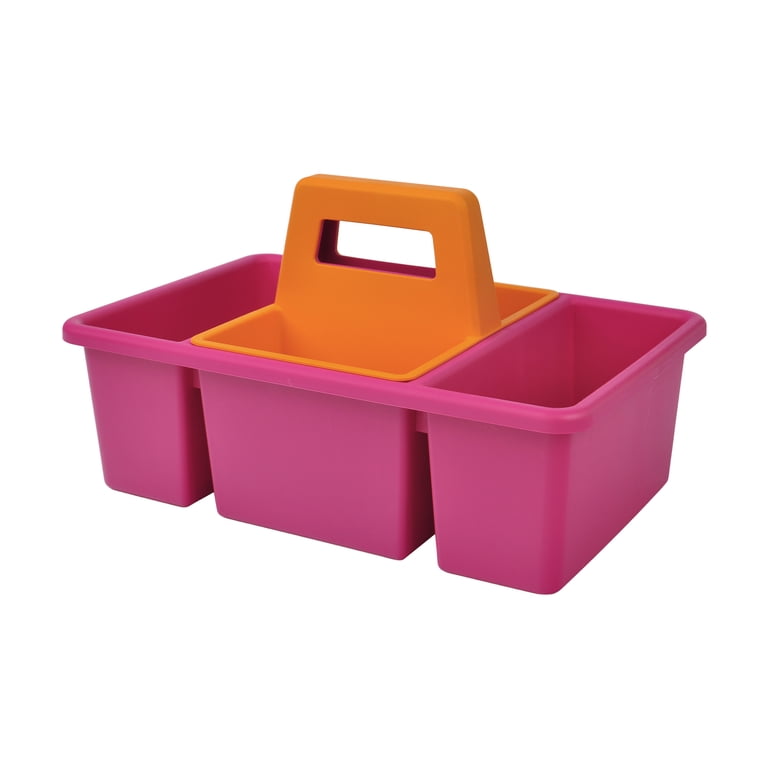 Pen+Gear 2-in-1 Supply Caddy Desk Organizer, Pink/Orange photo 3