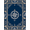 Navy Blue, Pattern 1, variant on Design&I 4'x6' Washable Area Rug Flatweave Daily Traffic Ready Fish Navigation Beachy Theme Symmetrical Wave Bathroom Themed for Dorm Room, Living Apartment