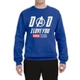 thumbnail image 2 of Wild Bobby, Dad I Love You 3000 Endgame Superhero Gift Idea, Father's Day, Unisex Crewneck Graphic Sweatshirt, Royal, Small, 2 of 4