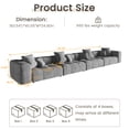 thumbnail image 4 of 183" Modular Sectional Sofa, Modern Linen Deep Seat Cloud Couches for Living Room, Apartment, Office, 4-Seat, Gray Couch, 4 of 17
