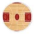 thumbnail image 1 of ABPHQTO Cancha de baloncesto Parquet Manta de playa redonda con borlas Toalla de playa Estera de yoga Manta de picnic, 1 of 1