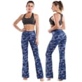 thumbnail image 3 of Pantalones de yoga BUBBLELIME de cintura alta de poliéster azul marino para mujer, 3 of 6