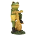 thumbnail image 1 of Estatuilla de rana de cartero verde, estatua de adorno de rana de resina para decoración de escritorio y paisaje, 1 of 12