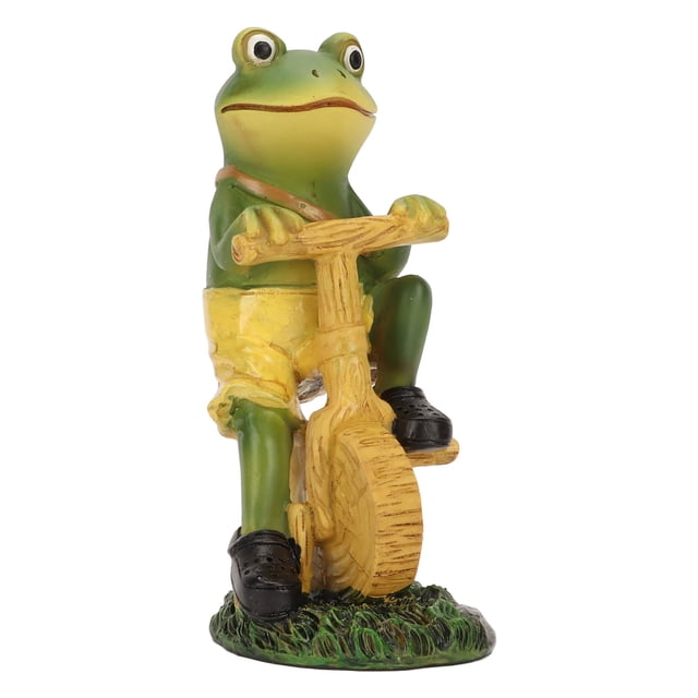 Estatuilla de rana de cartero verde, estatua de adorno de rana de resina para decoración de escritorio y paisaje
