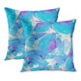 thumbnail image 1 of BOSDECO Orange Ombre Watercolor Abstract Pattern Colorful Modern Beautiful Ink Marble Oil Blue Pink Turquoise PillowCase Pillow Cover 16x16 inch Set of 2, 1 of 1