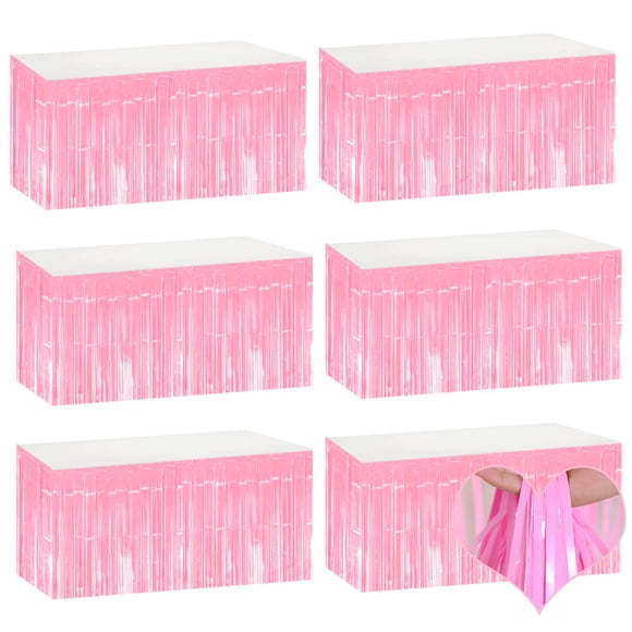 Table Skirts Mebiornt, lámina metálica rosa, 74 x 274 cm, paquete de 6