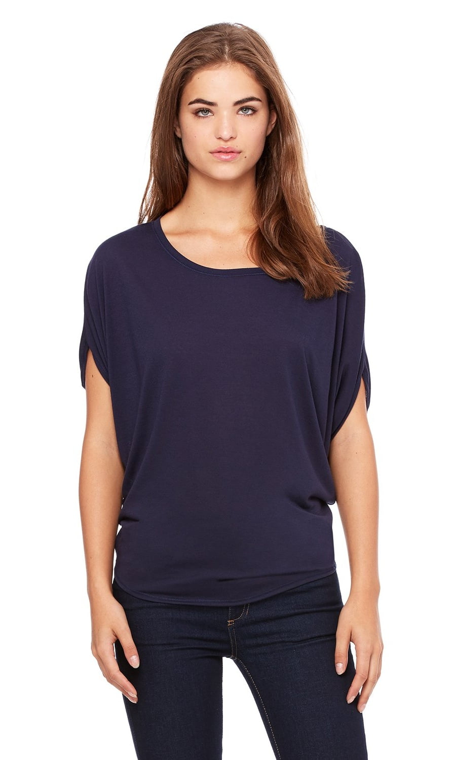 Women's Flowy Short Sleeve Circle Top - Walmart.com
