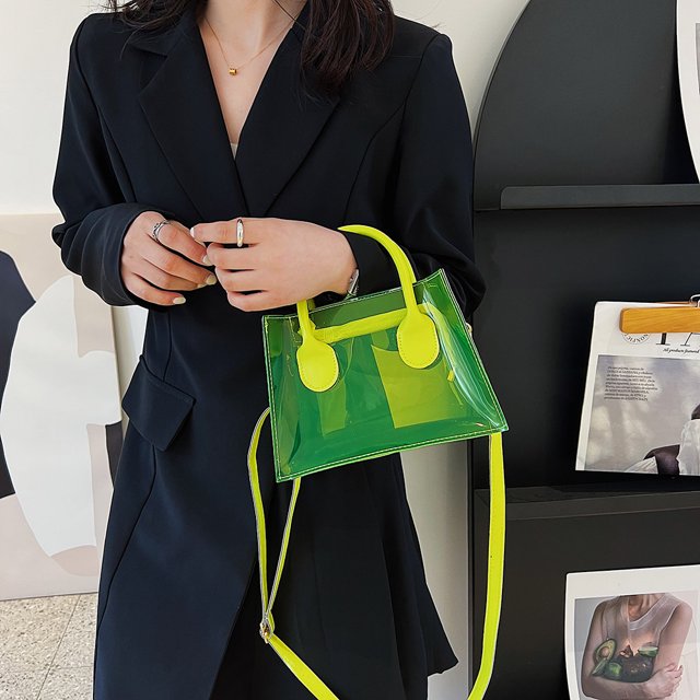 Bolsa Moda PVC transparente mujer Crossbody claro Totes bolsos (verde) Tmvgtek Para estrenar