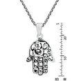thumbnail image 5 of Hamsa Hand with Mystic Om or Aum .925 Sterling Silver Pendant Necklace, 5 of 6