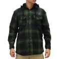 thumbnail image 1 of MEN'S PRINTED PLAID POLAR FLEECE SHIRT JACKET WITH REMOVABLE HOOD. FEATURING ULTRA WARM, SUPER SOFT POLAR FLEECE., 1 of 2