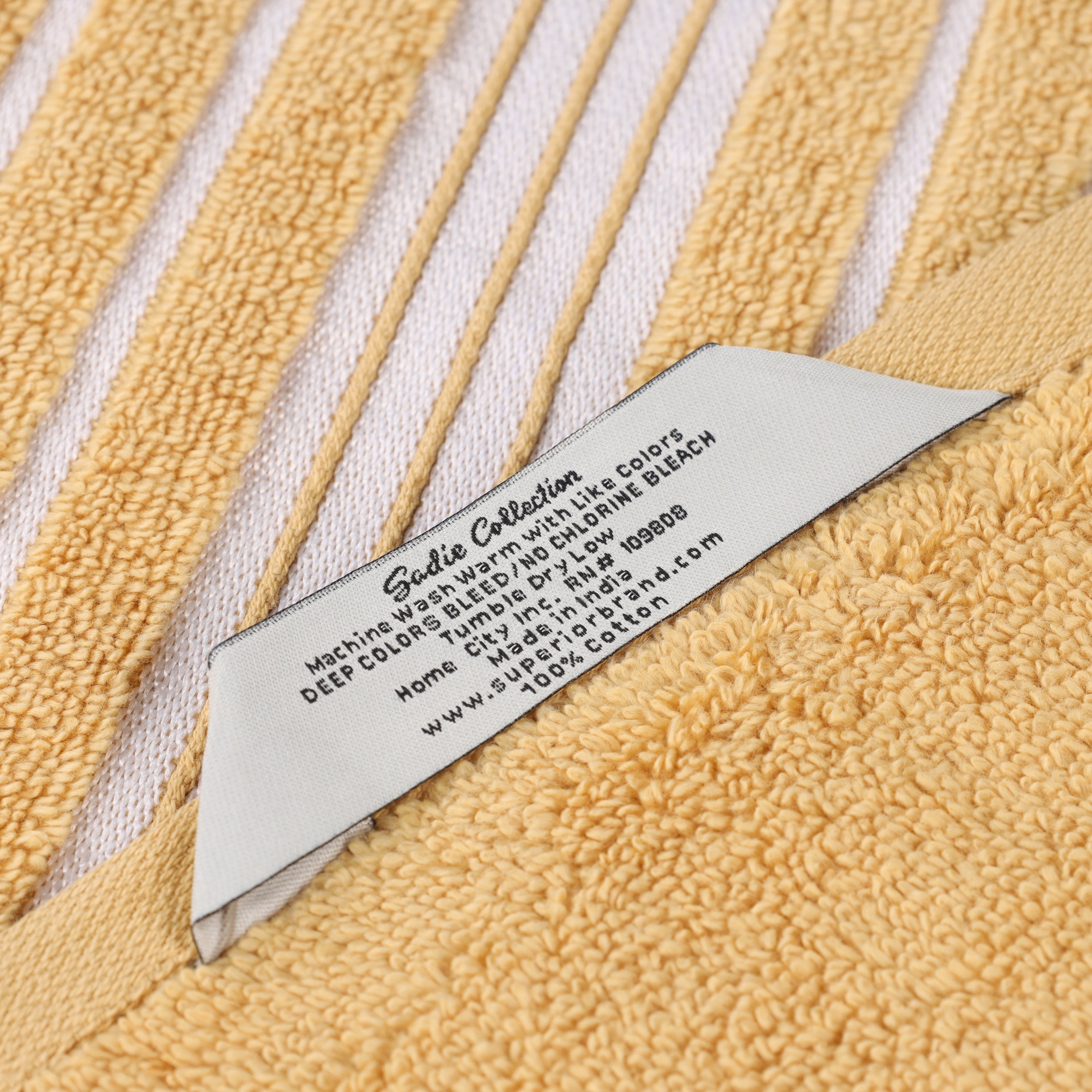 Superior Sadie Zero Twist Cotton Solid Hand Towel Set, Ultra Soft Towels, Gold