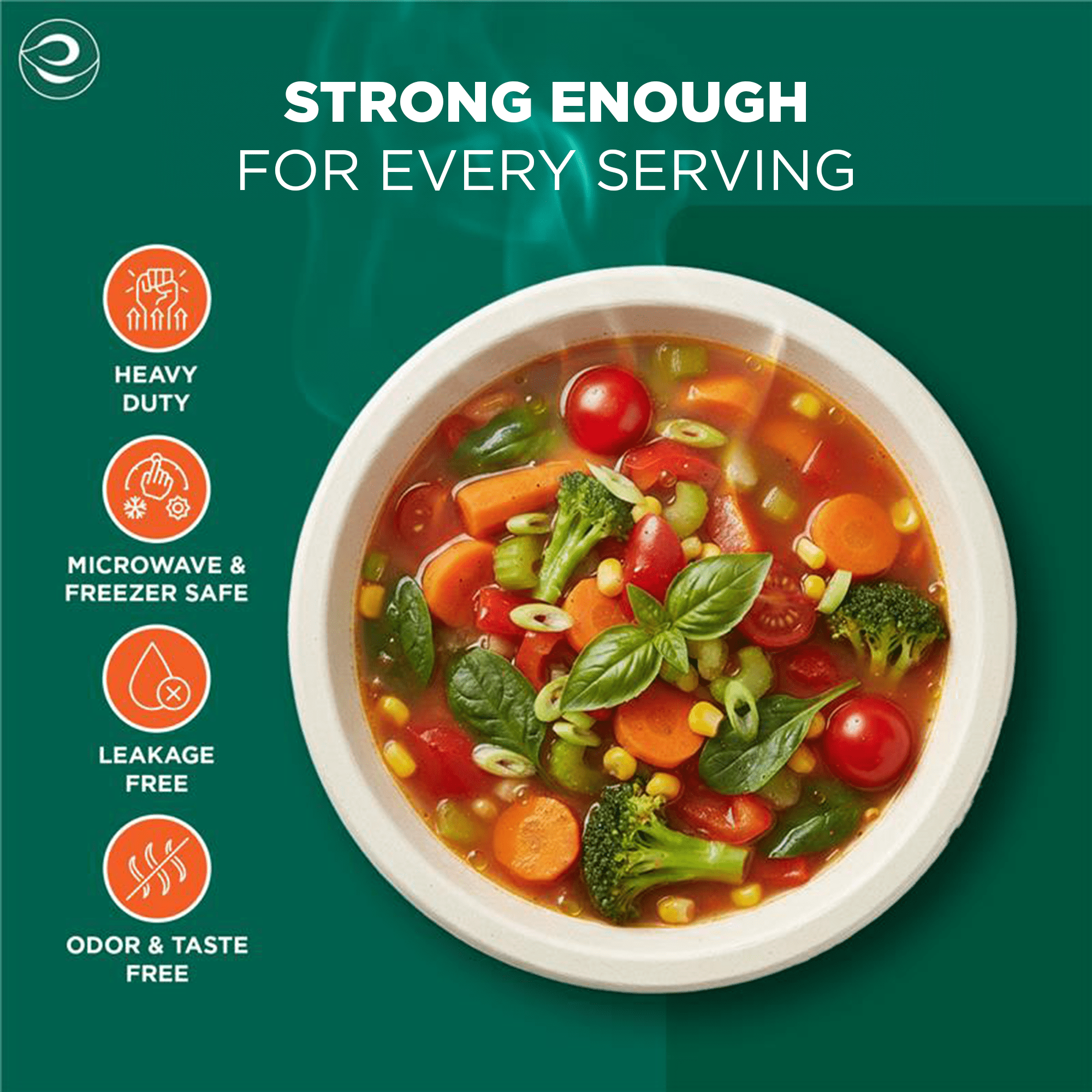 GreenEarth Eco-Friendly 32 oz Compostable Bagasse Soup Bowls with Lids - 30 Count