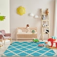thumbnail image 4 of Sweet Home Stores Clifton Non-Slip Rubberback Moroccan Trellis 5x7 Indoor Area Rug, 5' x 6'6", Blue, 4 of 9
