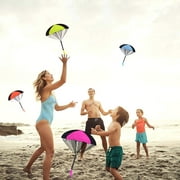 10Pcs Fly Toys Hand Throwing Parachutes Army Man Toss up Outdoor Toys for Kids (Five Color)