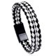 thumbnail image 1 of Pulsera de cuero sintético con doble círculo trenzado vintage azul de tendencia para hombre., 1 of 5