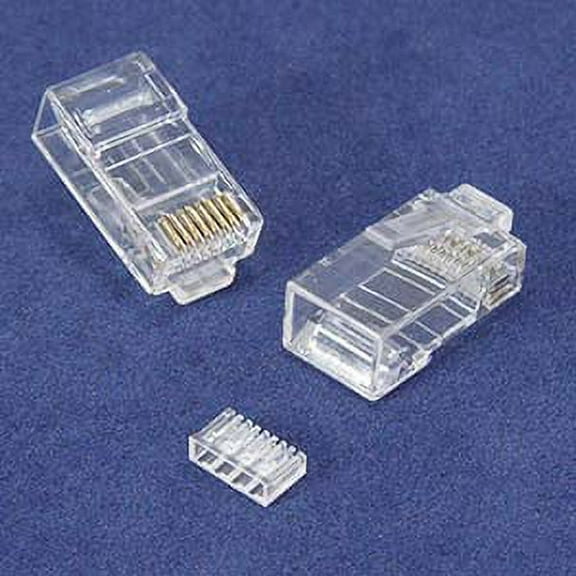 ACCL RJ45 Cat.6 Plug Solid 50 Micron Gold Plated 3 Prong w/Inserter 100pk, 1 Pack