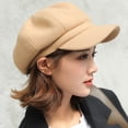 thumbnail image 5 of SikaFu Auutmn Winter Hats for Women Solid Plain Octagonal Newsboy Cap Men Ladies Casual Wool Hat Winter Beret Women Painter Cap, 5 of 6