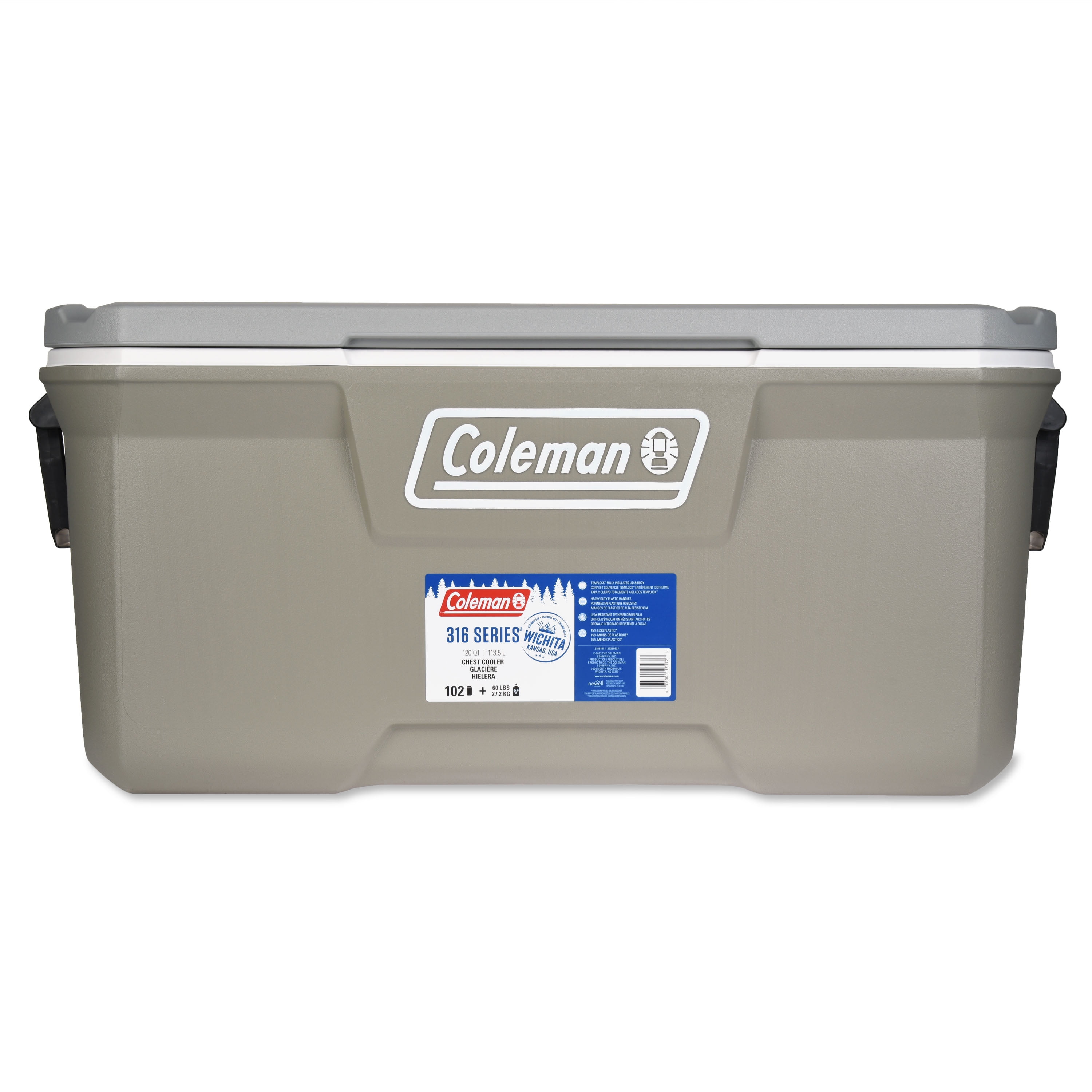 Coleman 316 Series 120QT Insulated Hard Cooler with 102 Can Coleman 316 Series 120QT Insulated Hard Cooler with 102 Can