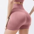 thumbnail image 4 of REALiKUN Butt Lifting Workout Shorts for Women Booty Seamless Scrunch Butt Gym Shorts High Waist Yoga Biker Shorts Pink M, 4 of 5