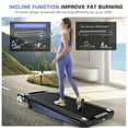 thumbnail image 6 of Simpfree 2 in 1 Under Desk Treadmill, Max 300lbs Capacity, Compact Electric Walking Pad with LED Touch Screen, Remote Watch, 2s Folding, 0.6-7.5MPH\, 6 of 8