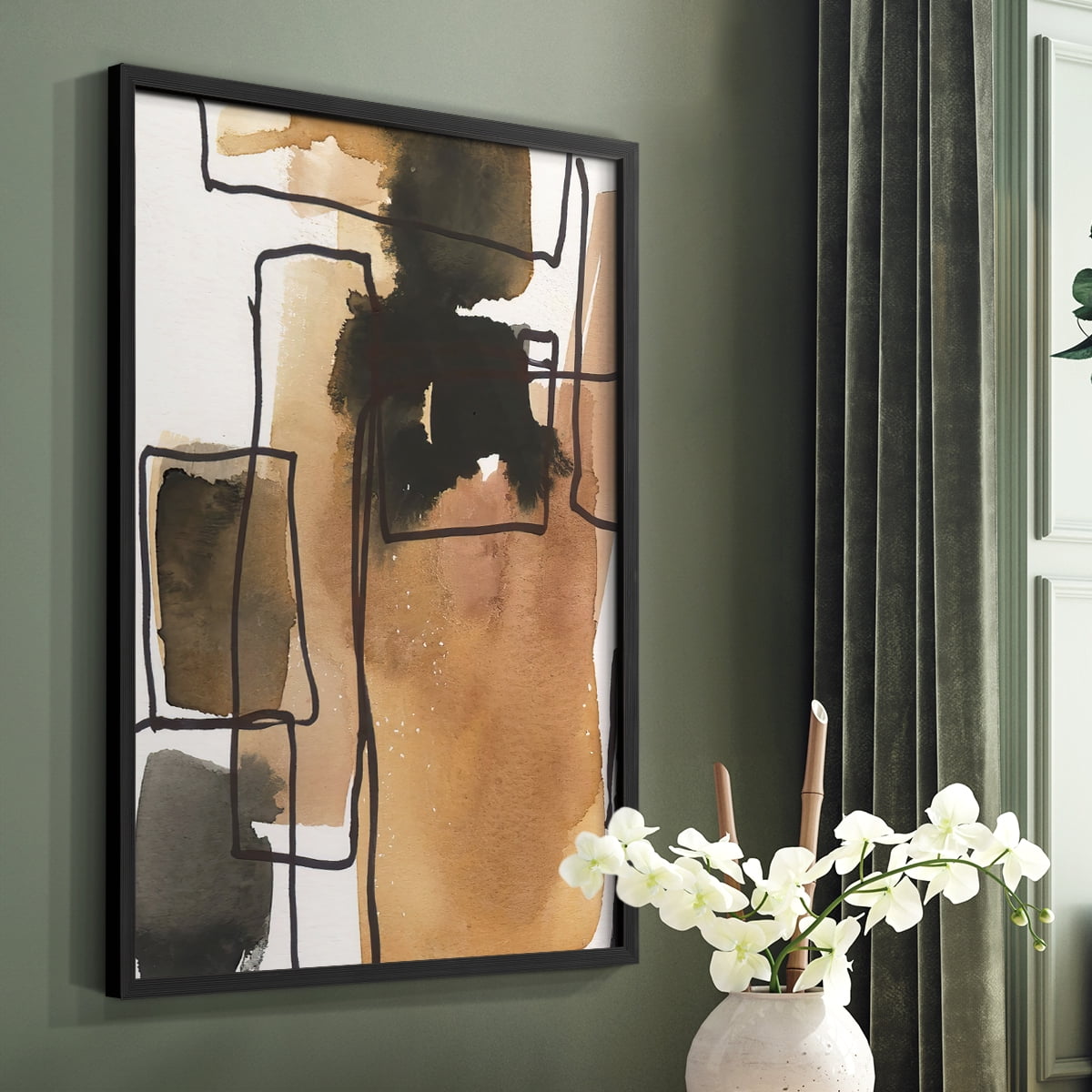 Retro Vibe IV in Black Solid Wood 22 x 28 Framed Print