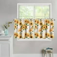 thumbnail image 2 of Sunflower Poster Tiers for Kitchen Cafe Windows,Rustic Farmhouse Short Sheer Tier Curtains with Rod Pocket 2 Panels, 2 of 6