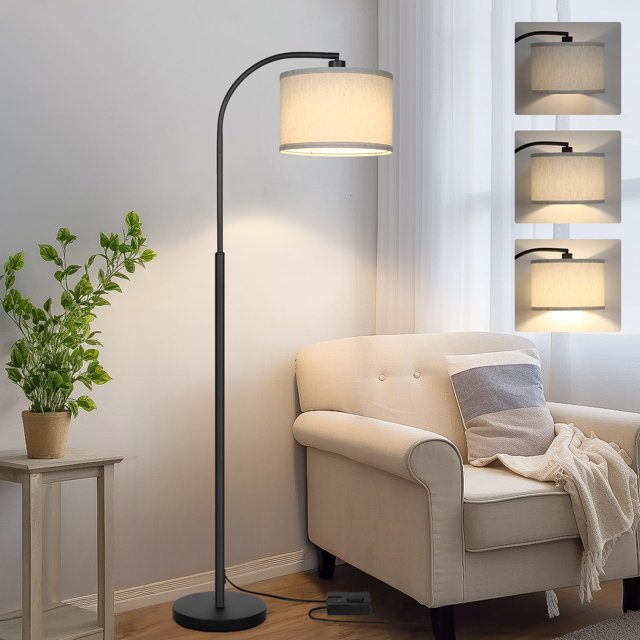 Lámpara de pie Boncoo Arc, pantalla ajustable, 9 W, 3000 K, LED