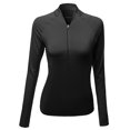 thumbnail image 1 of FashionOutfit Women's Basic Solid Active Track Zip Up Pull Over Top, 1 of 3
