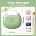 thumbnail image 3 of Electric Nail Clippers, 2026 New Automatic Nail Trimmer, Portable Nail Clipper with LED Light for Home Travel, Safe Nail Cutter for Baby Seniors (Blue), 3 of 8
