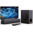 thumbnail image 1 of GEOYEAO Barra de sonido con subwoofer, barra de sonido de 200 W 2.1 canales con sistema de sonido envolvente Dolby Atmos, altavoz de TV Bluetooth de cine en casa ajustable con graves 3D para Smart TV/, 1 of 5