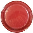Disposable Reusable Plastic Dinner Plates Heavy Duty 10" Solid Color Set of 10 (Red)