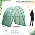thumbnail image 3 of Costway Portable Greenhouse with 2 Zippered Doors 2 Roll-up Screen Windows 6 x 6 x 6.6 FT Green, 3 of 11