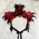 thumbnail image 4 of Chal de plumas para fiesta de Halloween, bufanda, cuello gótico para mujer, poncho, capa rojo, 4 of 9