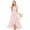 Pink, variant on ManxiVoo Flowy Chiffon Flower Girl Dress With Waist Sash Elegant A Line Floor Length Gown For Special Occasions 160 Size White