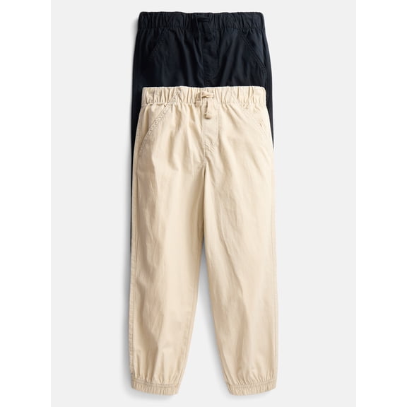 Wonder Nation Little Boys' Woven Jogger Pants, 2-Pack, Sizes 4-10