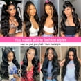thumbnail image 3 of Body Wave Lace Front Wigs Human Hair 180 Density, 13x4 HD Transparent Lace Frontal Wigs Human Hair Glueless Brazilian Virgin Human Hair Lace Front Wigs Pre Plucked with Baby Hair, 3 of 3