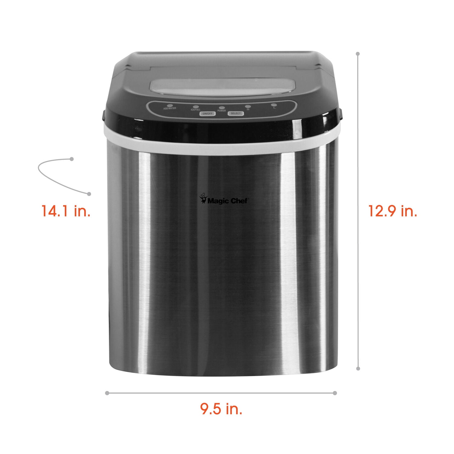 Magic Chef 27-Lb. Portable Countertop Ice Maker in Stainless Steel