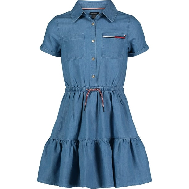 Vestido Tommy Hilfiger de mezclilla ligero para niñas 3T Highline