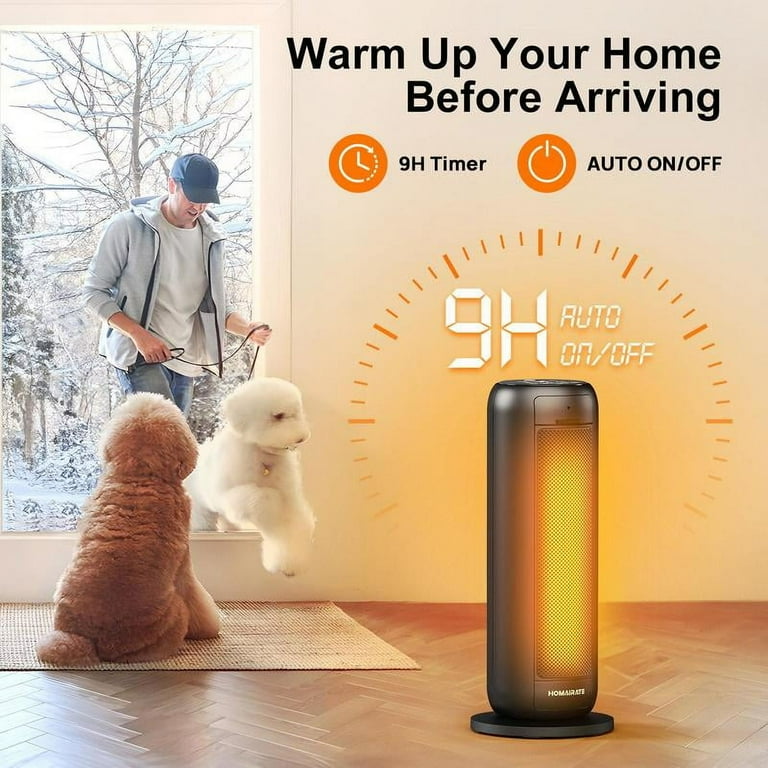 HOMAIRATE Small Space Heaters for Indoor with Thermostat, 70