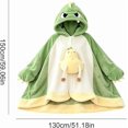 thumbnail image 7 of Halloween Wearable Blanket Cute Flannel Hoodie Shawl | Cartoon Animal Cozy Sofa Nap Wrap for Women 150x130cm Soft Oversized Loungewear Blanket with Hood Snap Button Closure(lxf), 7 of 7